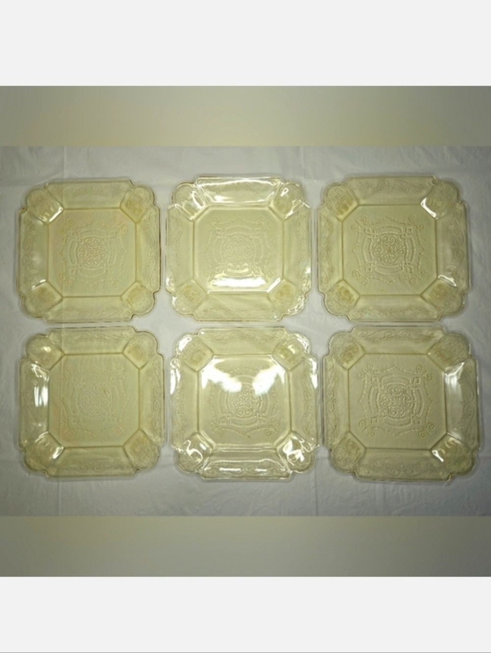 Antique 1930's Indiana Glass Lorain Basket Salad Plate